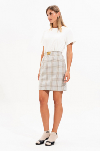 Рубашка, юбка SILVERSPICE S-8558 клетка_серо-голубая - фото 8