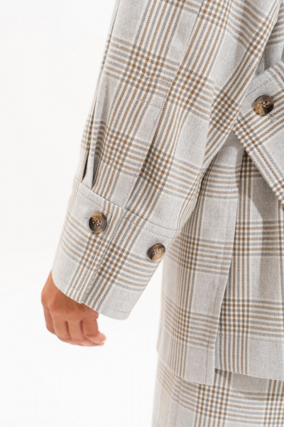 Рубашка, юбка SILVERSPICE S-8558 клетка_серо-голубая - фото 3