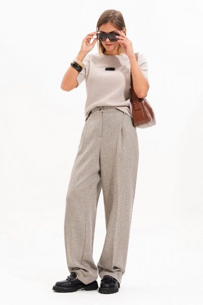 Блуза, брюки SILVERSPICE S-8559 серо-бежевый - фото 12