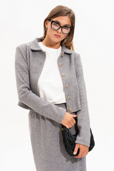 Кардиган, юбка SILVERSPICE S-8560 серый - фото 5