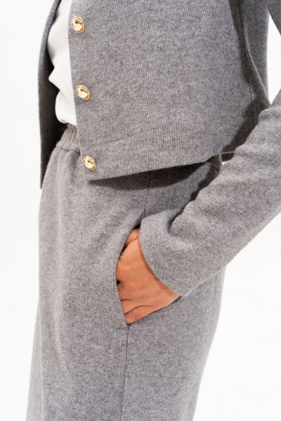 Кардиган, юбка SILVERSPICE S-8560 серый - фото 4