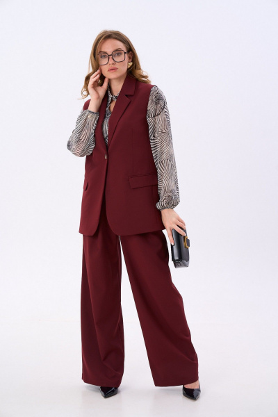 Брюки NikVa 970-3 бургунди - фото 5