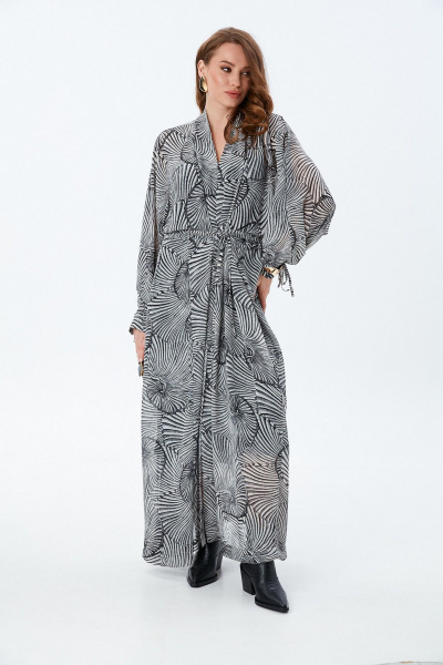 Платье NikVa 992-1 чёрно-белые_ракушки - фото 8