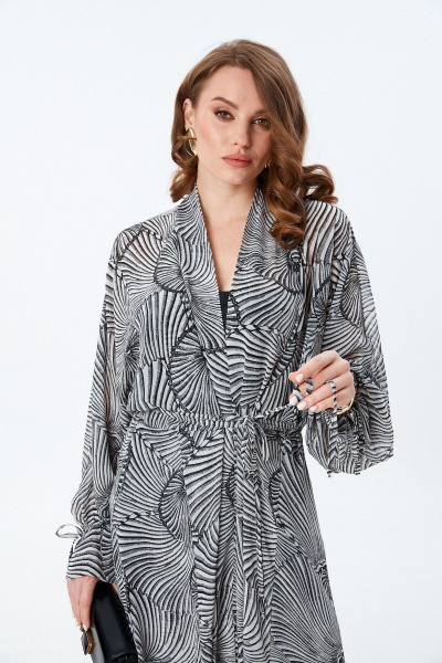 Платье NikVa 992-1 чёрно-белые_ракушки - фото 2