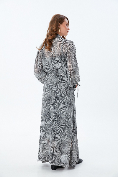 Платье NikVa 992-1 чёрно-белые_ракушки - фото 6