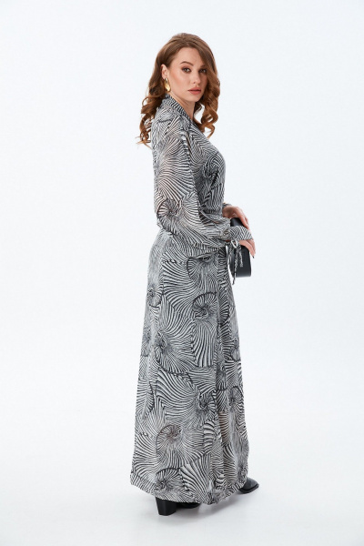 Платье NikVa 992-1 чёрно-белые_ракушки - фото 4