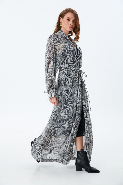 Платье NikVa 992-1 чёрно-белые_ракушки - фото 3