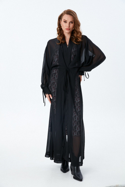 Платье NikVa 992-2 чёрный_ромбы_бургунди - фото 2