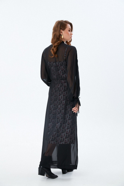 Платье NikVa 992-2 чёрный_ромбы_бургунди - фото 7