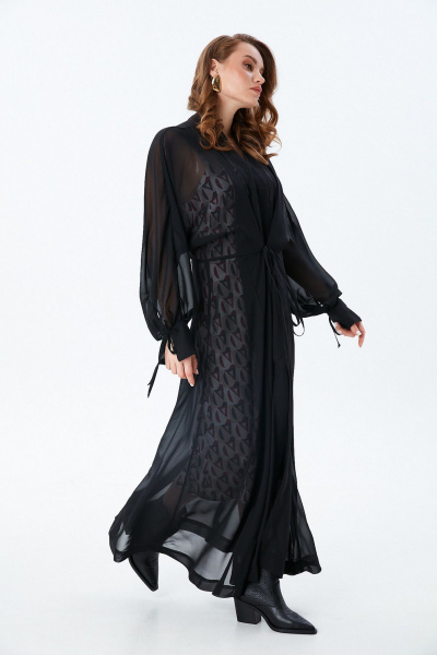 Платье NikVa 992-2 чёрный_ромбы_бургунди - фото 6