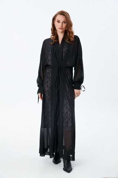 Платье NikVa 992-2 чёрный_ромбы_бургунди - фото 3