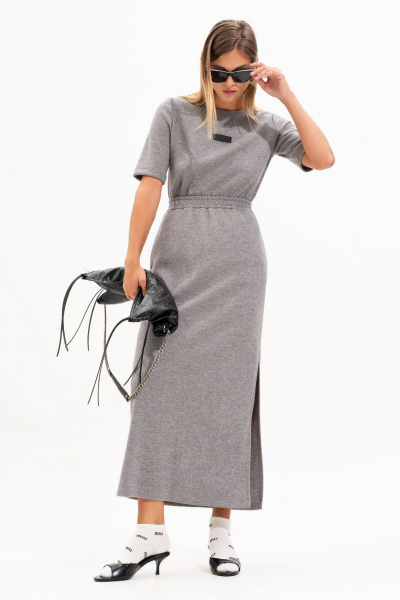 Джемпер, юбка SILVERSPICE S-8565 серый - фото 3