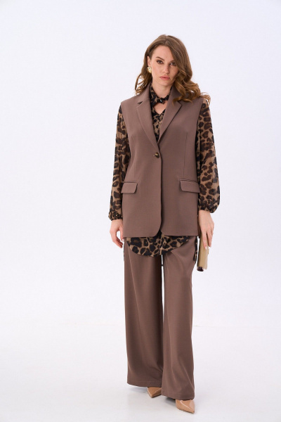 Брюки, жилет NikVa 993-1 мокка - фото 1