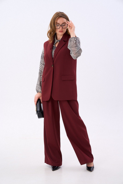 Жилет NikVa 994-2 бургунди - фото 3