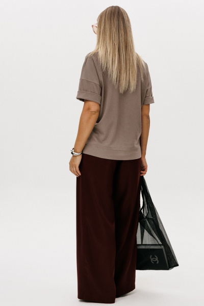 Брюки, джемпер Ma Vie М-696 коричневый_бордовый - фото 7