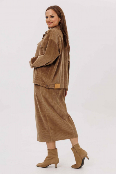 Бомбер, юбка Mislana 1245к орех - фото 11