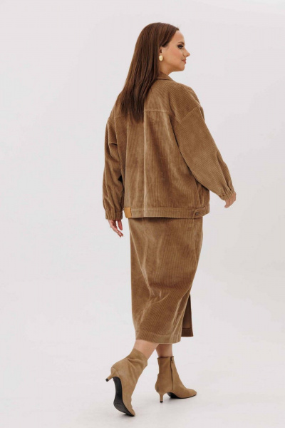 Бомбер, юбка Mislana 1245к орех - фото 10