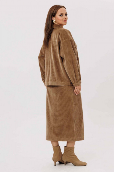 Бомбер, юбка Mislana 1245к орех - фото 9