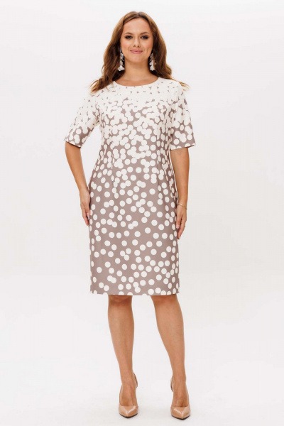 Платье Mislana 1259 сливочный/капучино - фото 5