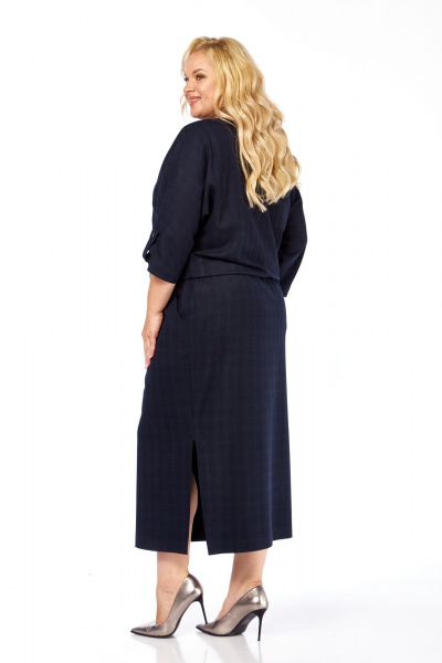 Платье СиБон 0322 синий_клетка - фото 3