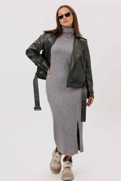 Платье Mislana 11035 серый - фото 2