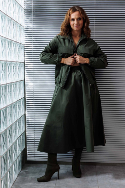 Бомбер, юбка Mislana 1268 зеленый - фото 5