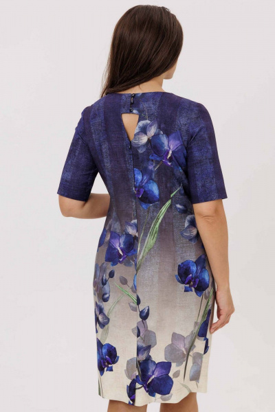 Платье Mislana 7281 синий/цветы - фото 6