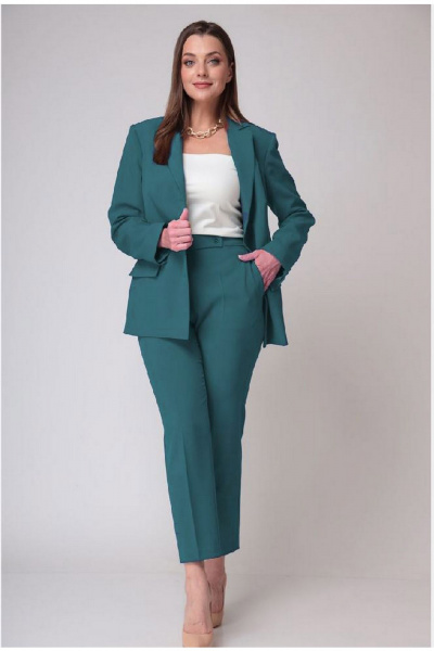 Костюм из текстиля с жакетом и брюками прямого кроя ALEZA 1173.3 - фото 2