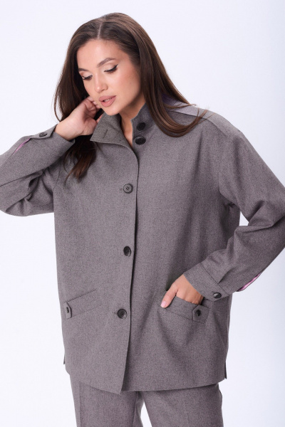 Брюки, жакет Vilena 1089 серо-розовый - фото 4