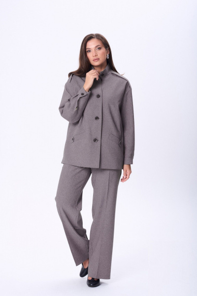 Брюки, жакет Vilena 1089 серо-розовый - фото 2