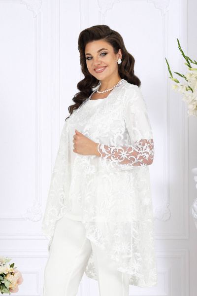 Блуза, брюки, кардиган Ninele 5908 молочный- - фото 17