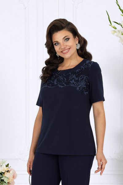 Блуза, брюки, кардиган Ninele 5908 синий - фото 7