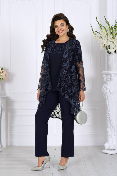 Блуза, брюки, кардиган Ninele 5908 синий - фото 1