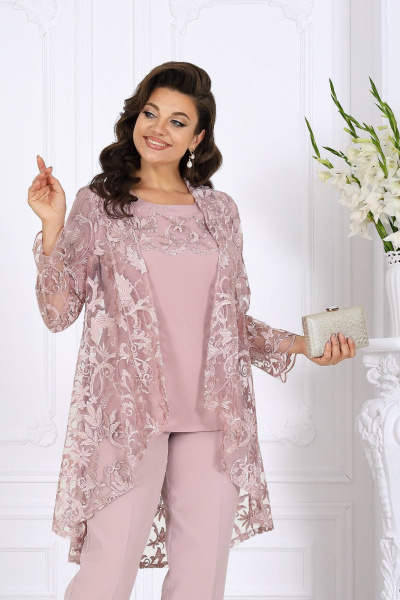 Блуза, брюки, кардиган Ninele 5908 пудра - фото 2