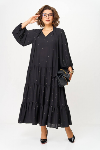 Платье Anastasia 713.2 черый(горошек) - фото 4