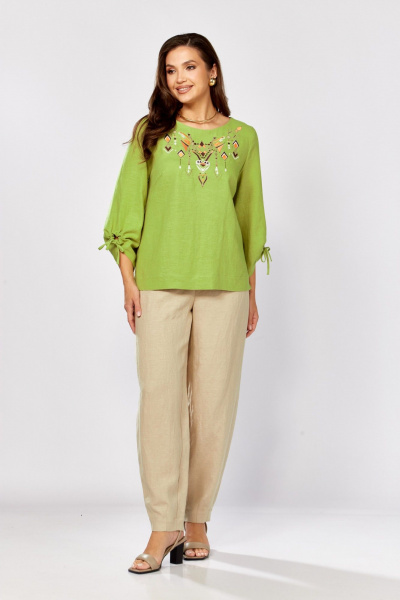 Блуза MALI 625-083 зеленый - фото 4