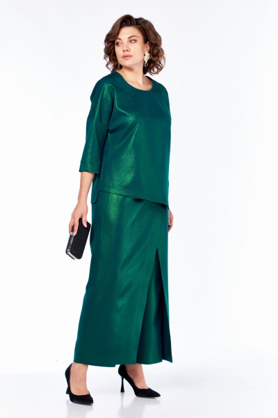 Блуза, брюки БагираАнТа 1047 изумруд - фото 2