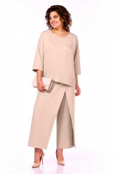 Блуза, брюки БагираАнТа 1047 кремовый - фото 1