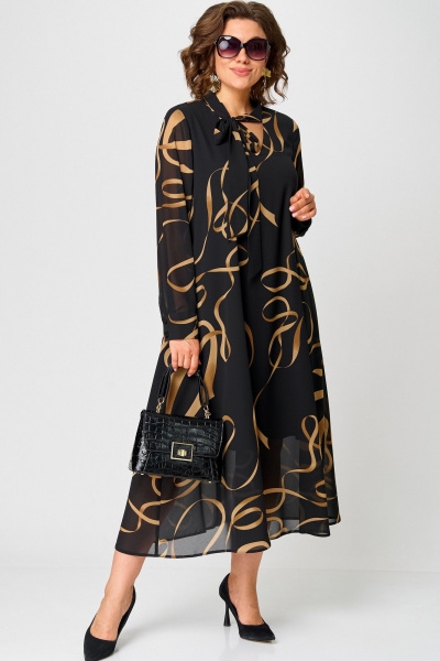 Платье EVA GRANT 7293 черный_принт - фото 12