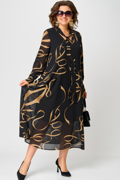 Платье EVA GRANT 7293 черный_принт - фото 10