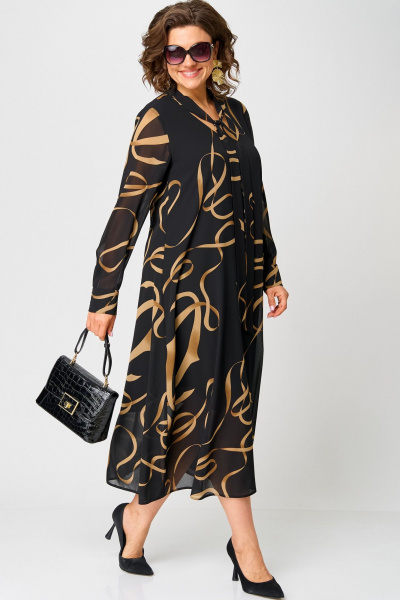 Платье EVA GRANT 7293 черный_принт - фото 9