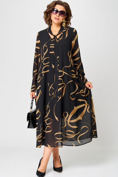 Платье EVA GRANT 7293 черный_принт - фото 8