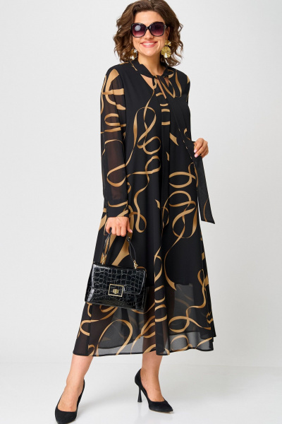 Платье EVA GRANT 7293 черный_принт - фото 7