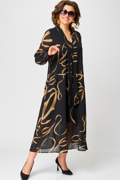 Платье EVA GRANT 7293 черный_принт - фото 6