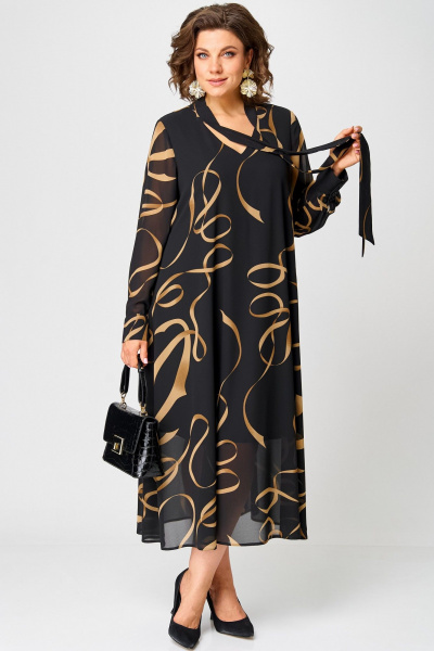 Платье EVA GRANT 7293 черный_принт - фото 3