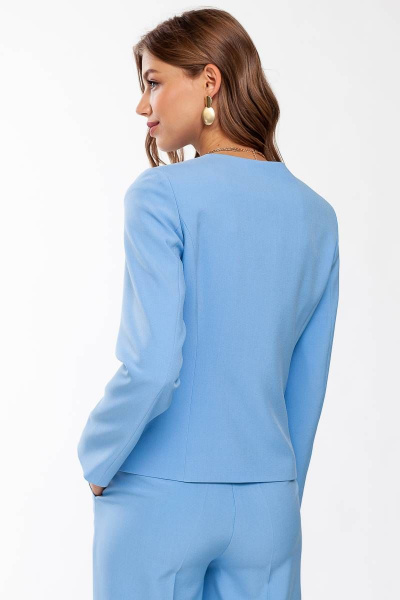 Голубой жакет в стиле Шанель с застежкой на пуговицы Femme & Devur 70504 1.22F(170) - фото 3