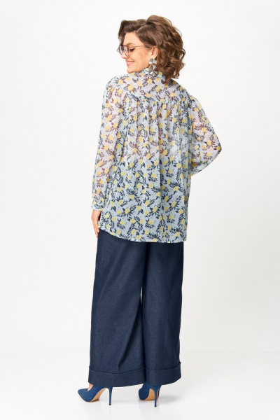 Блуза Michel chic 760/2 голубой_принт - фото 6