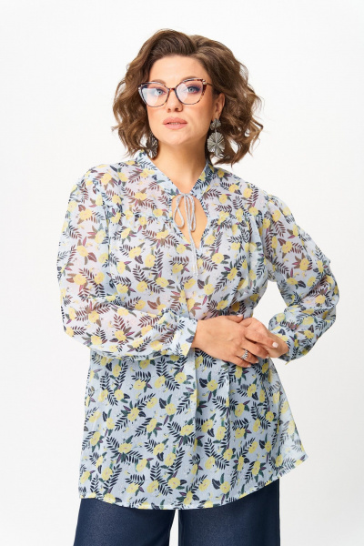 Блуза Michel chic 760/2 голубой_принт - фото 1