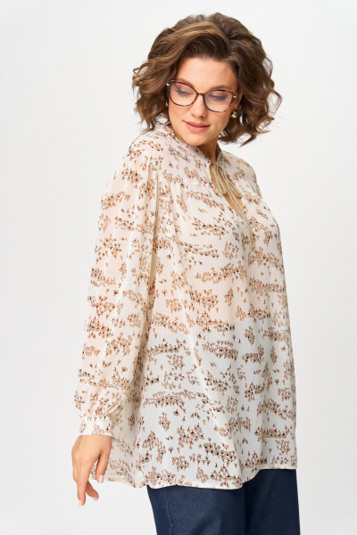 Блуза Michel chic 760/2 молочный_веточки - фото 5