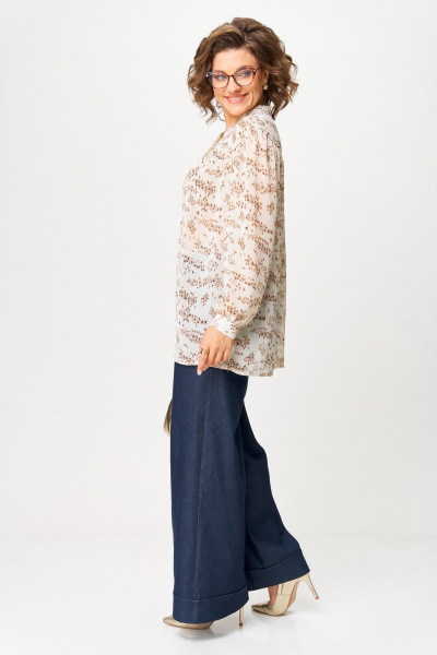 Блуза Michel chic 760/2 молочный_веточки - фото 4